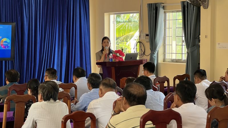 Cô Võ Thị Nhiếp - Đại diện trường TH-THCS Võ Thị Sáu phát biểu khai mạc